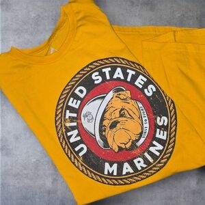 Yellow United States Marines Graphic T-Shirt
